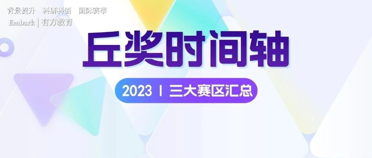 2023年丘成桐中学科学奖各赛区时间线汇总
