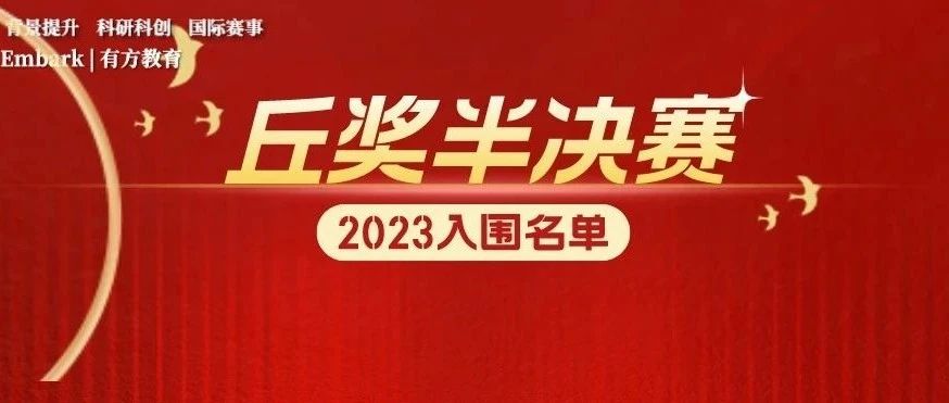 2023丘奖内地半决赛入围名单官宣了！除数学北部和东部赛区外一次性全公布！