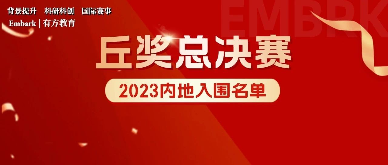 2023丘奖内地赛区总决赛入围名单揭晓！共75支队伍入围